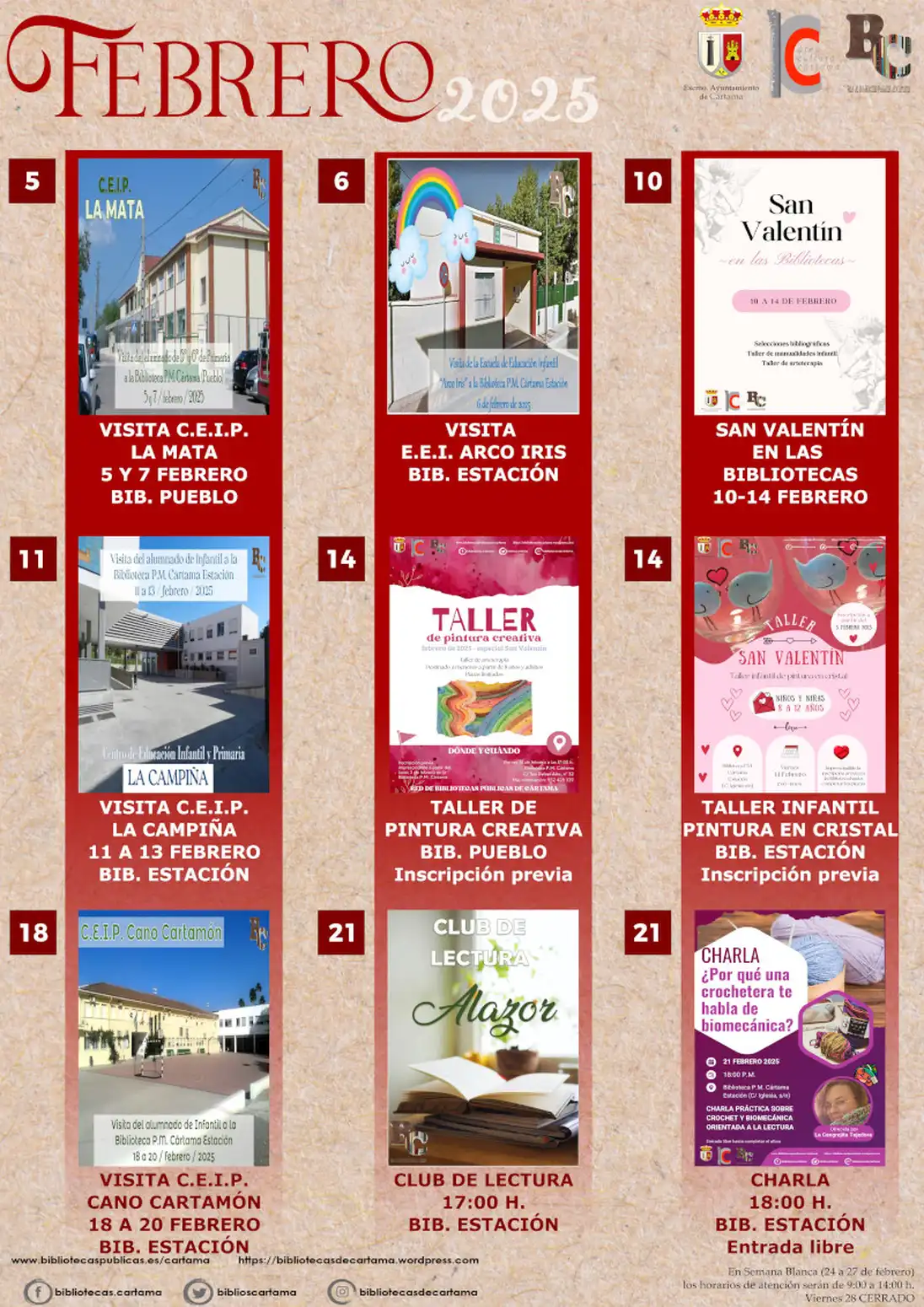 ACTIVIDADES DIA DE SAN VALENTÍN BIBLIOTECAS EN Cártama