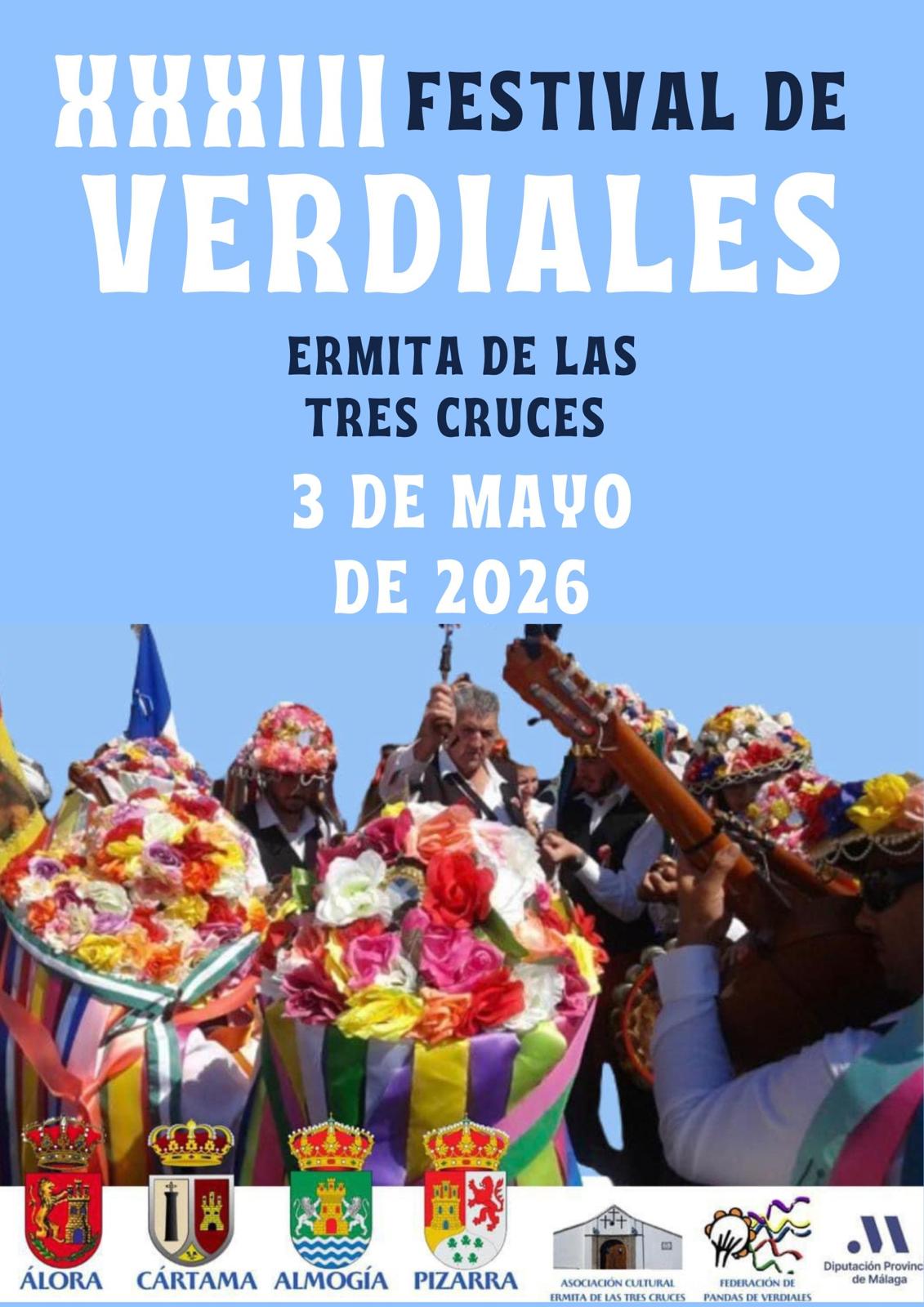 EL XXXIII FESTIVAL DE VERDIALES DE LA ERMITA DE LAS TRES CRUCES REUNIRÁ A UNA DECENA DE PANDAS