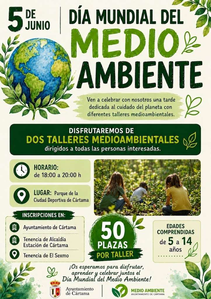 EL AYUNTAMIENTO ORGANIZA DOS TALLERES INFANTILES PARA CONMEMORAR EL DÍA DEL MEDIO AMBIENTE